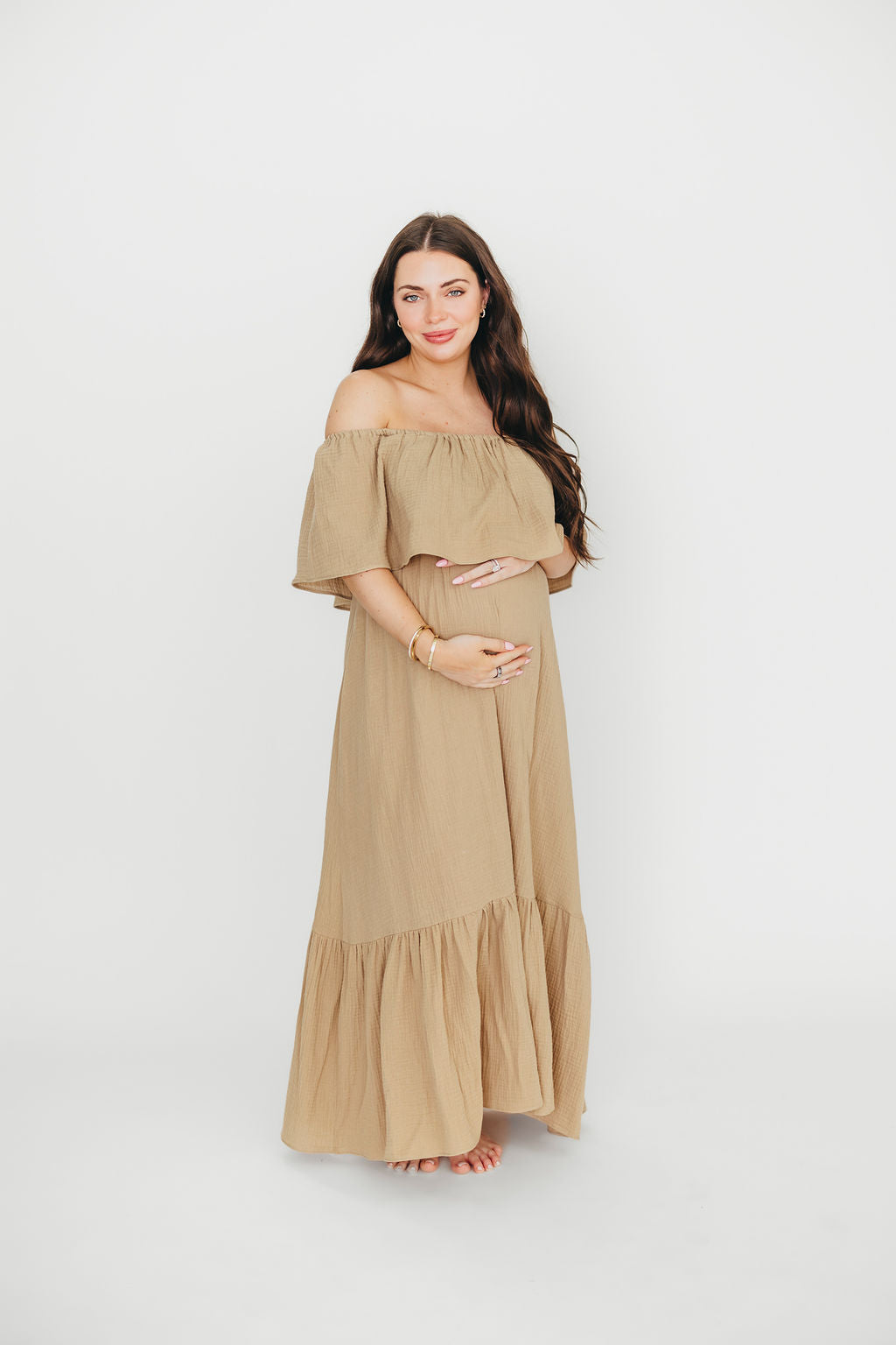 Josie 100% Cotton Maxi Dress in Khaki - Image 6