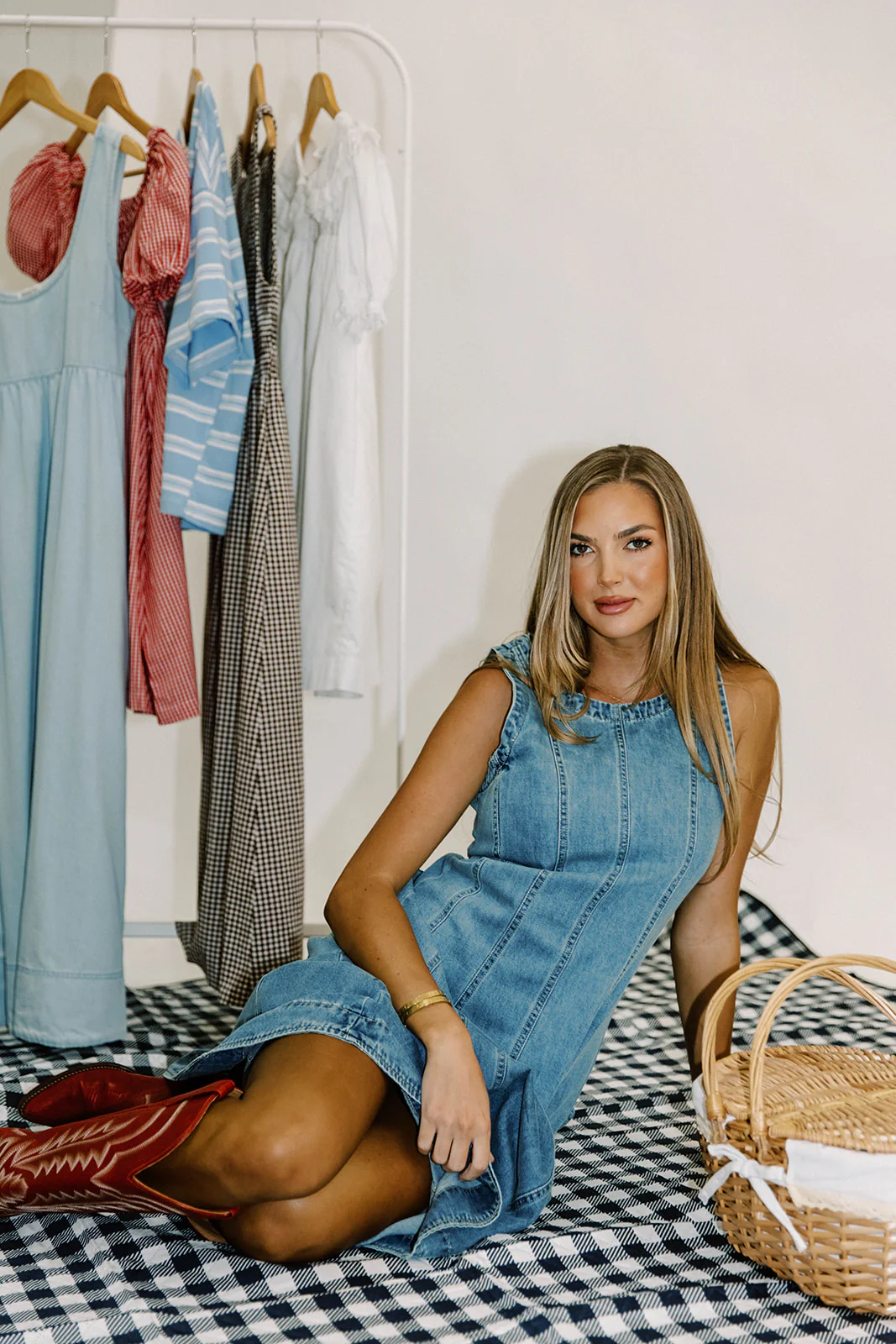 Murphy Denim Midi Dress in Light Blue - Image 7