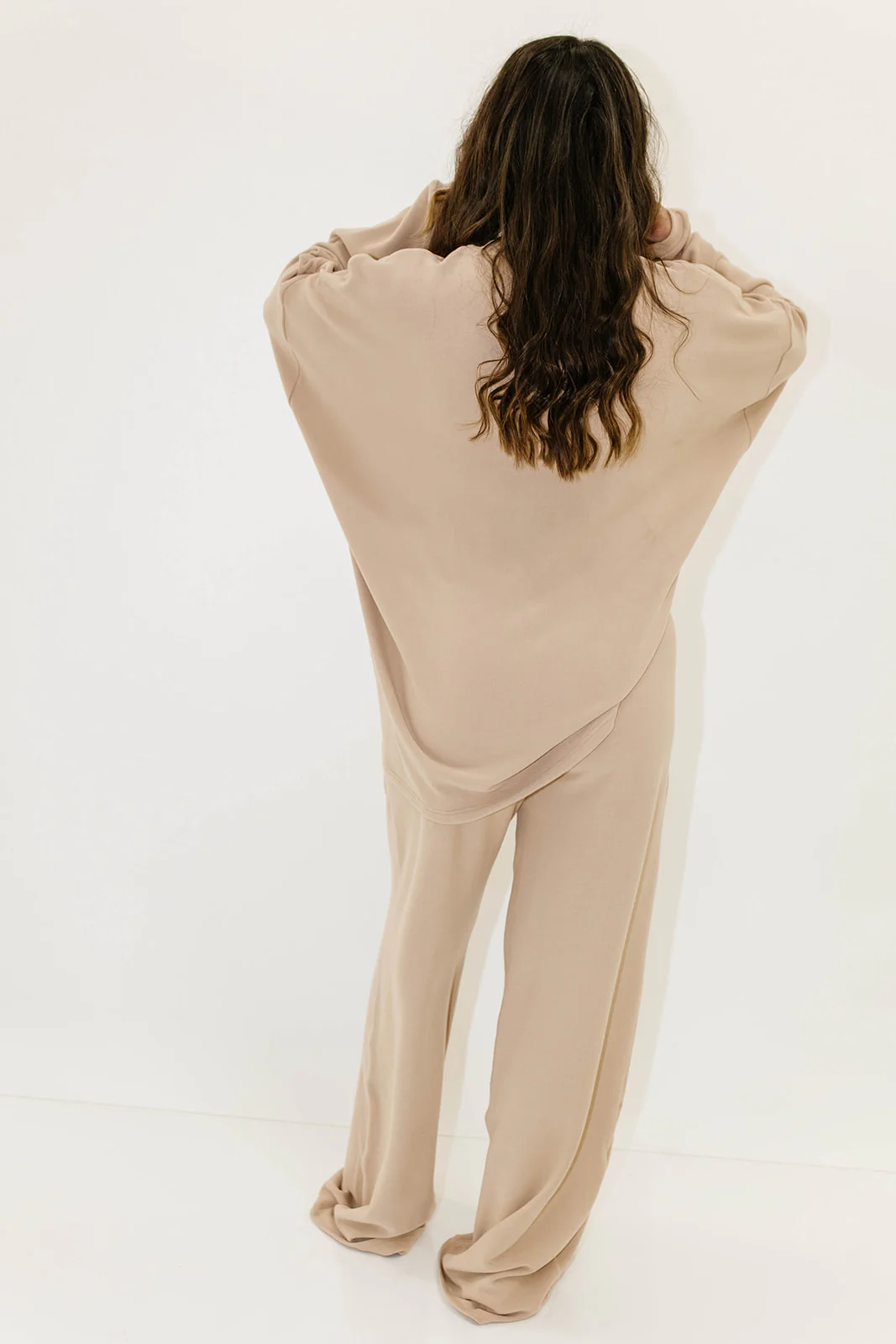 Naomi Oversized Fleece Long Sleeve Top in Dusty Blush - Image 13
