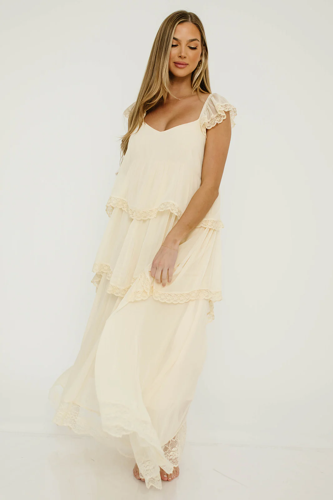 Nicola Maxi Dress in Light Beige - Image 16