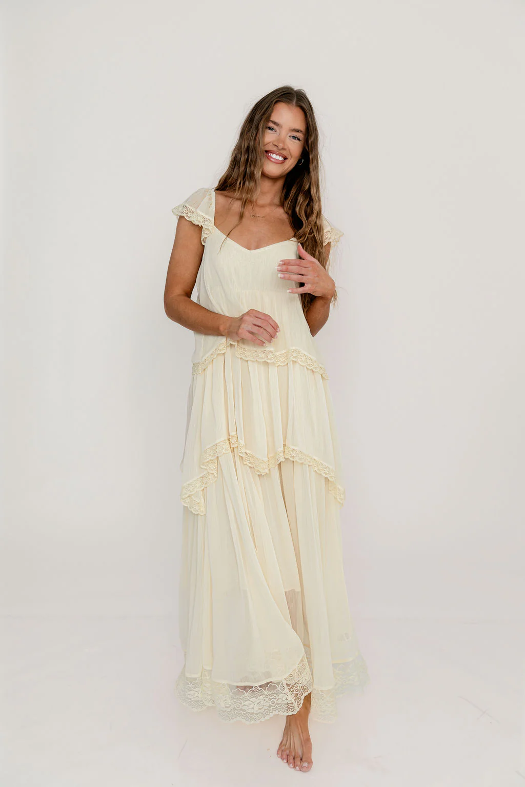 Nicola Maxi Dress in Light Beige - Image 2