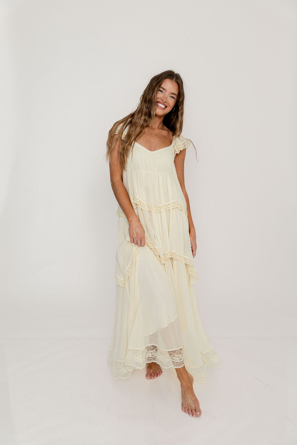 Nicola Maxi Dress in Light Beige - Image 6