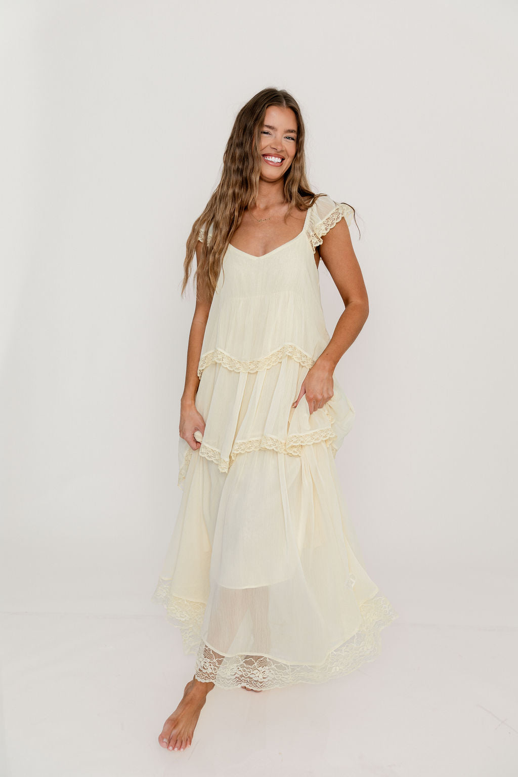Nicola Maxi Dress in Light Beige - Image 7
