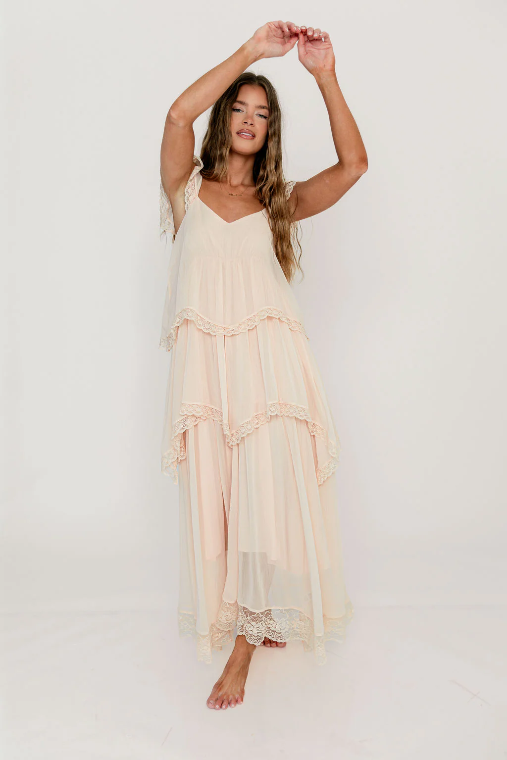 Nicola Maxi Dress in Pale Pink - Image 2