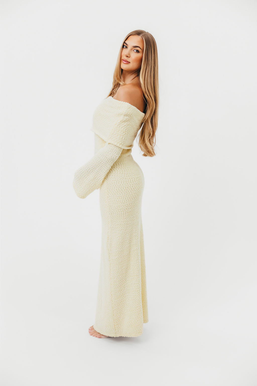 Nora Knit Maxi Dress in Butter Yellow - Bump Friendly - Image 14