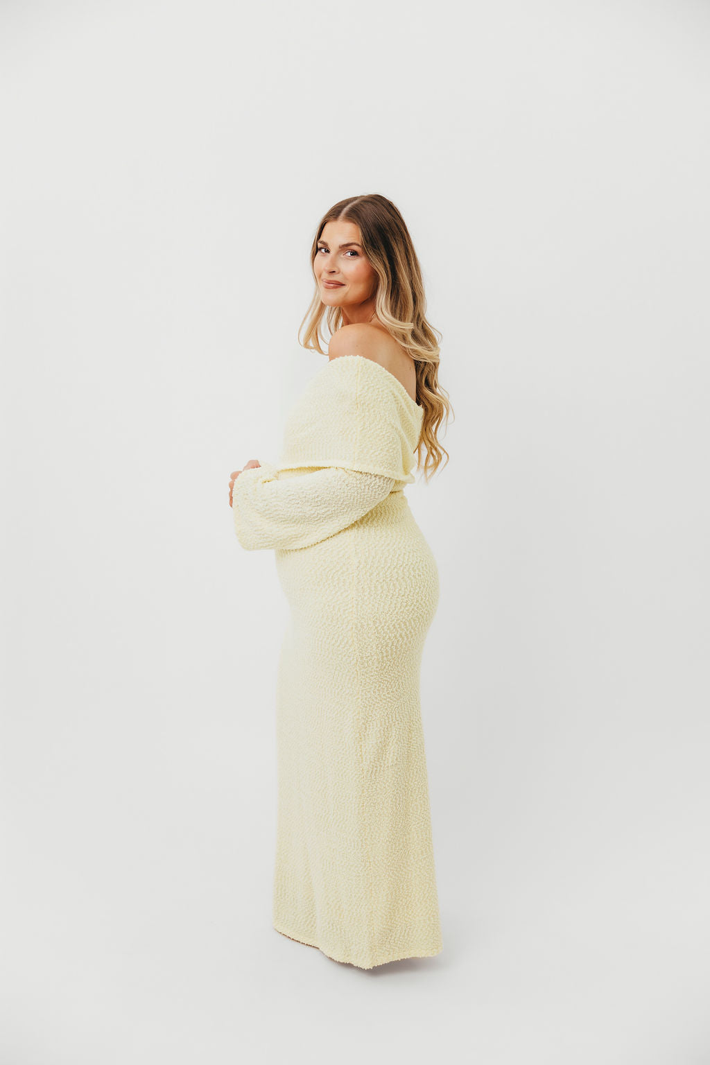 Nora Knit Maxi Dress in Butter Yellow - Bump Friendly - Image 15