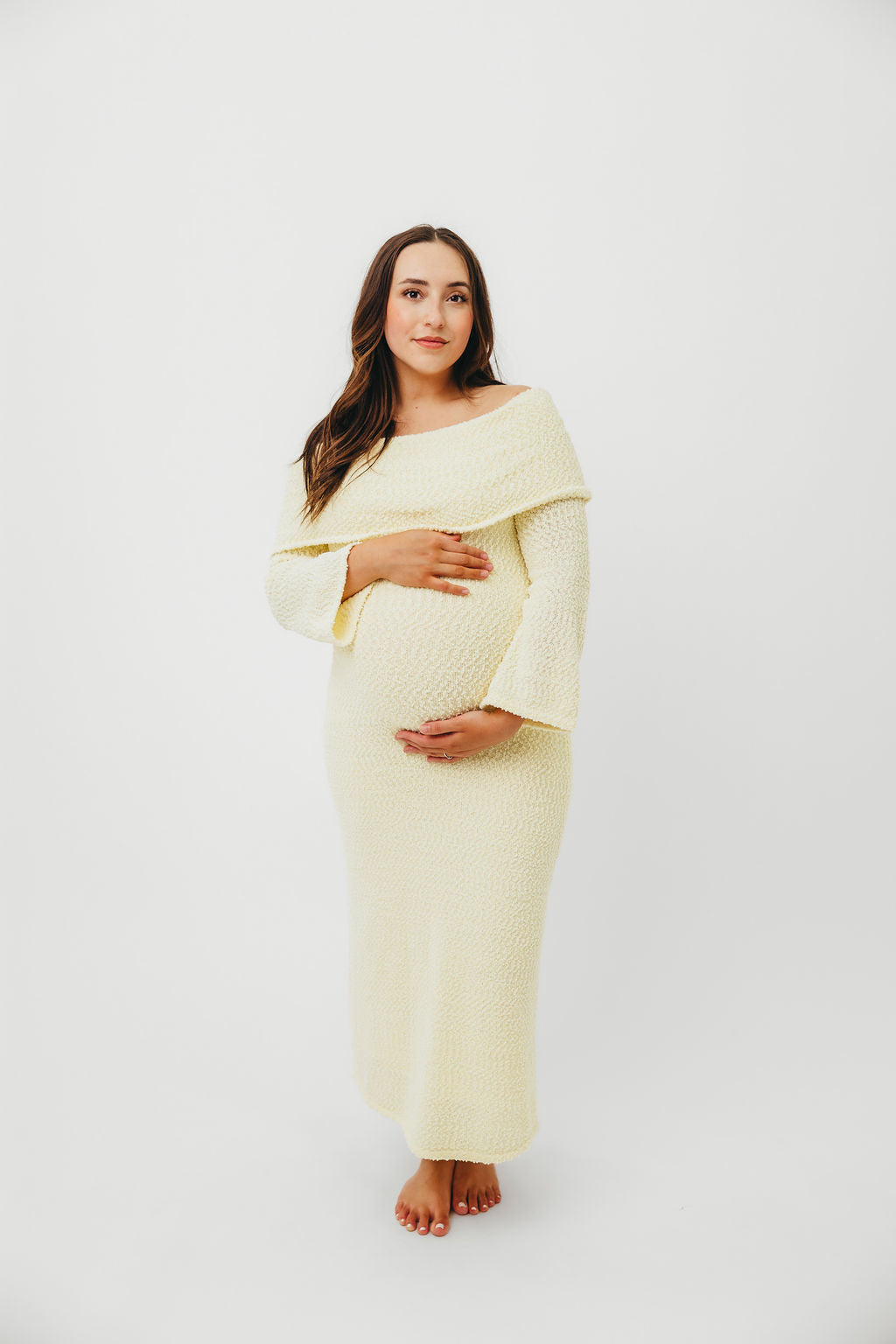 Nora Knit Maxi Dress in Butter Yellow - Bump Friendly - Image 21