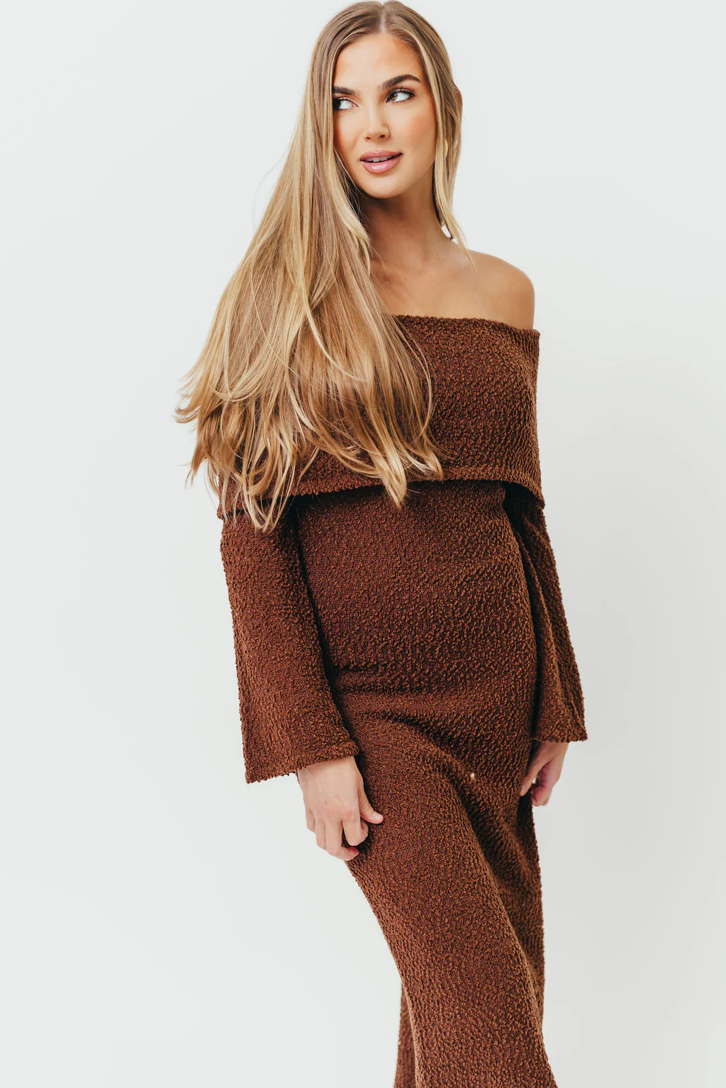 Nora Knit Maxi Dress in Chocolate Brown - Bump Friendly (Restcoking in Aug)
