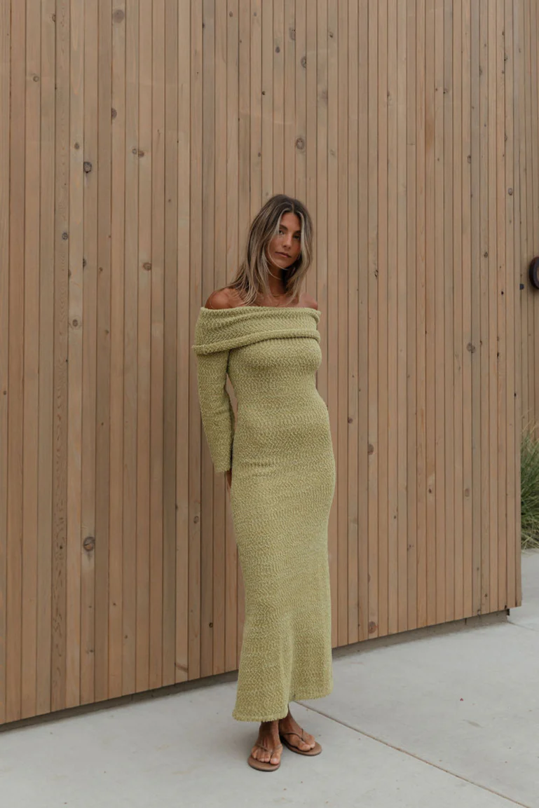 Nora Knit Maxi Dress in Dusty Lime - Bump Friendly *Final Sale* - Image 4