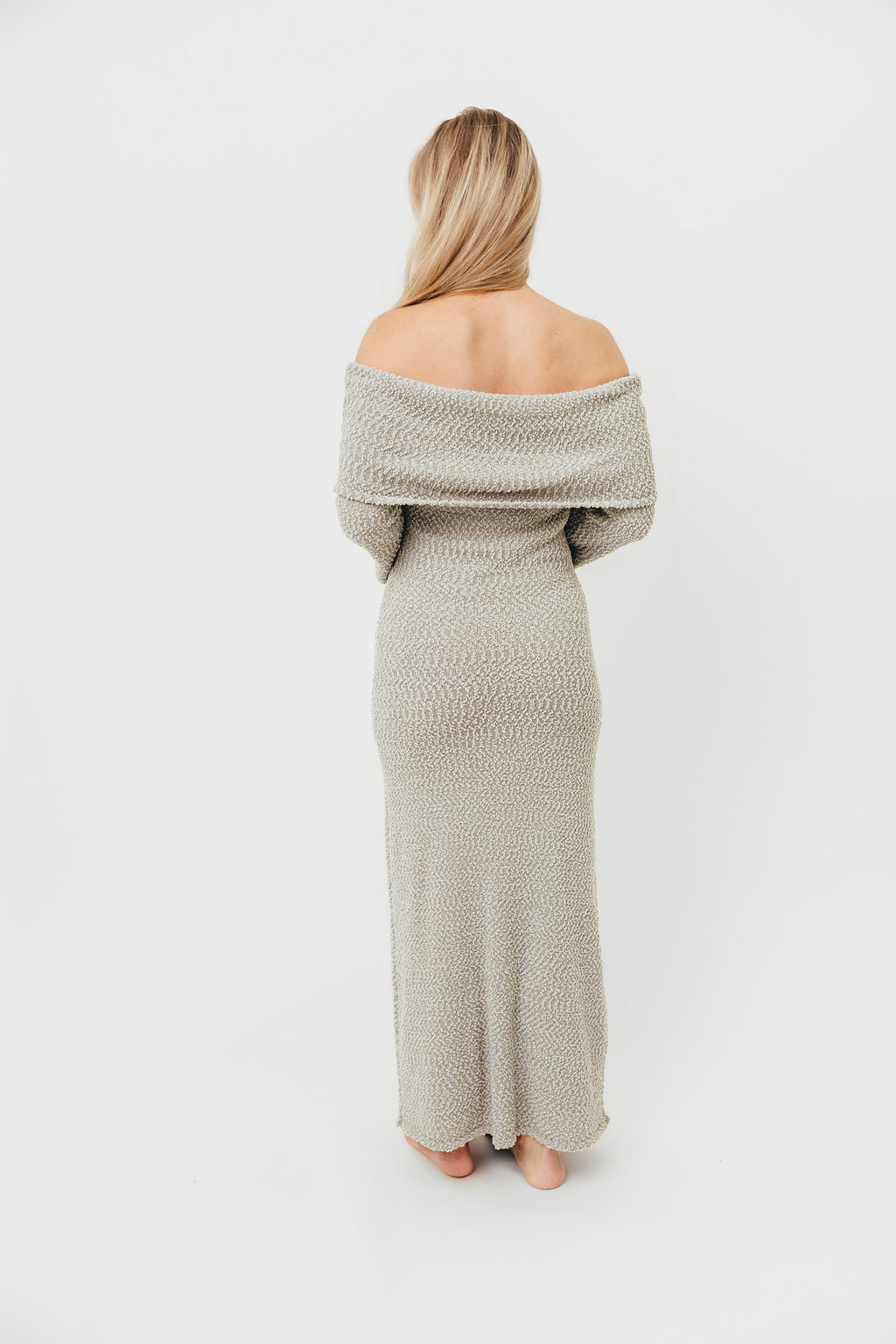 Nora Knit Maxi Dress in Dusty Sage - Bump Friendly - Image 15