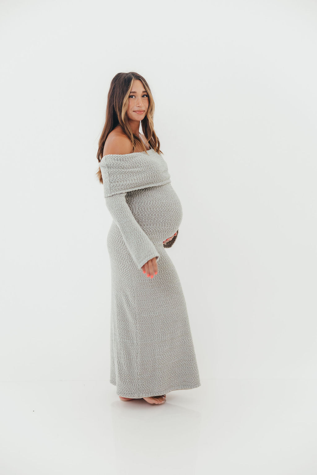 Nora Knit Maxi Dress in Dusty Sage - Bump Friendly - Image 19