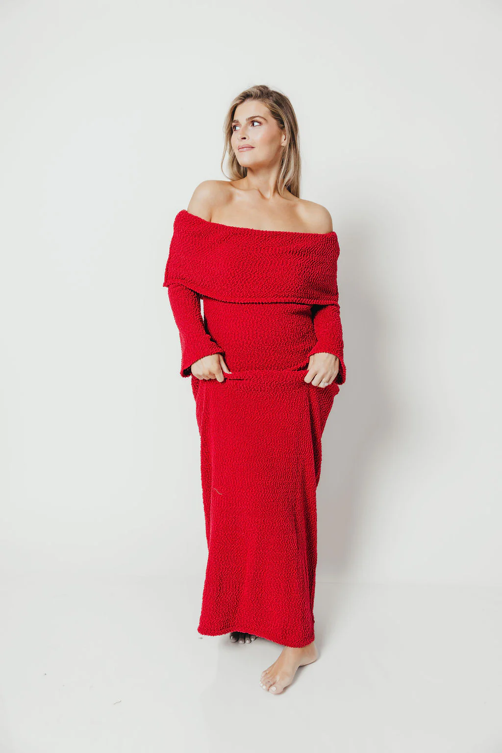 Nora Knit Maxi Dress in Muted Red - Bump Friendly *Final Sale*