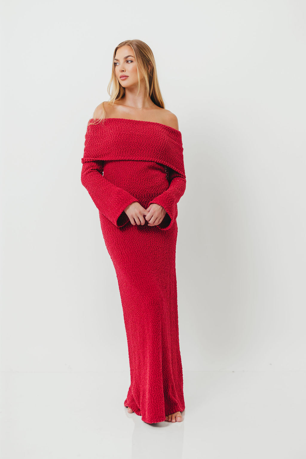Nora Knit Maxi Dress in Muted Red - Bump Friendly *Final Sale* - Image 10