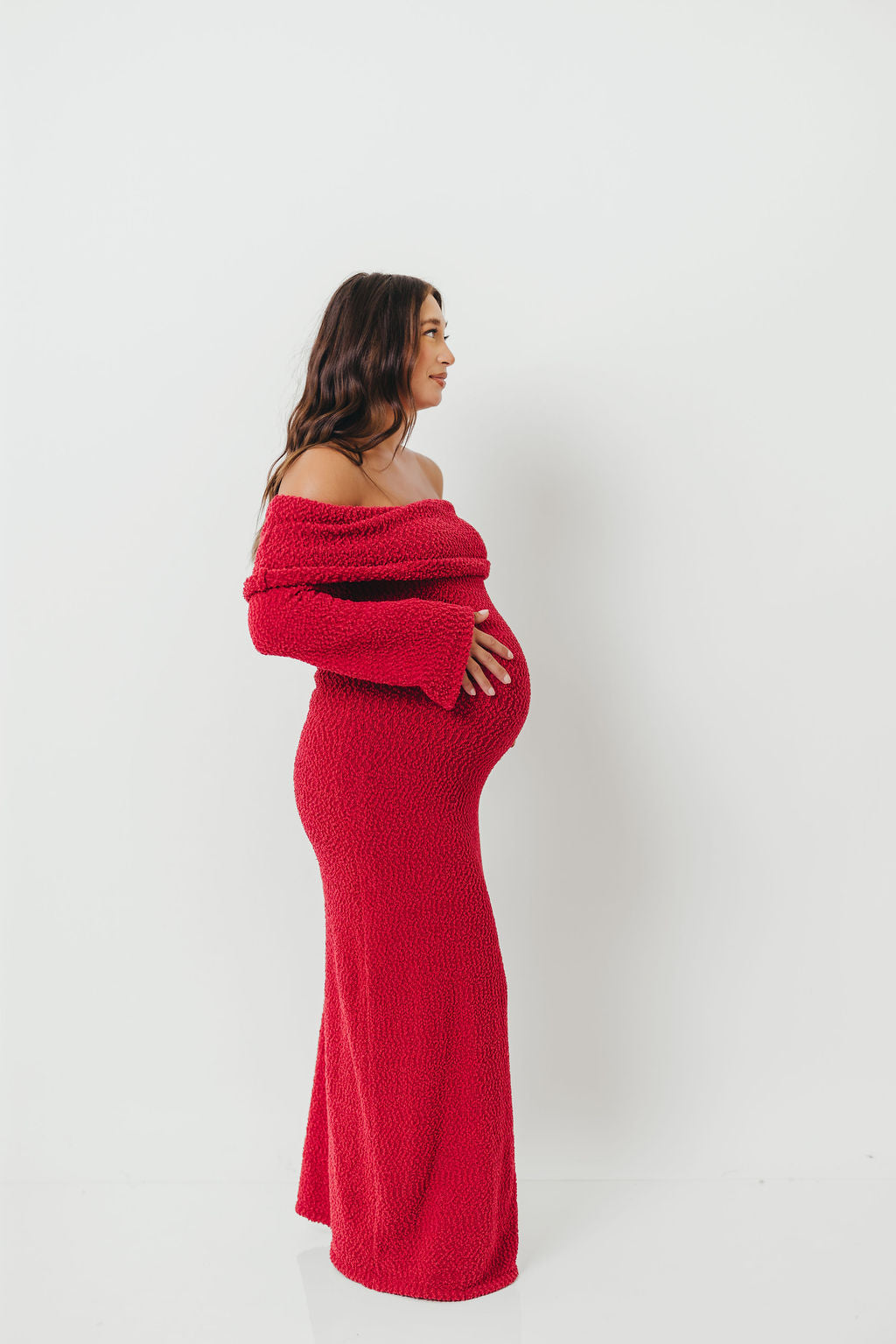 Nora Knit Maxi Dress in Muted Red - Bump Friendly *Final Sale* - Image 11