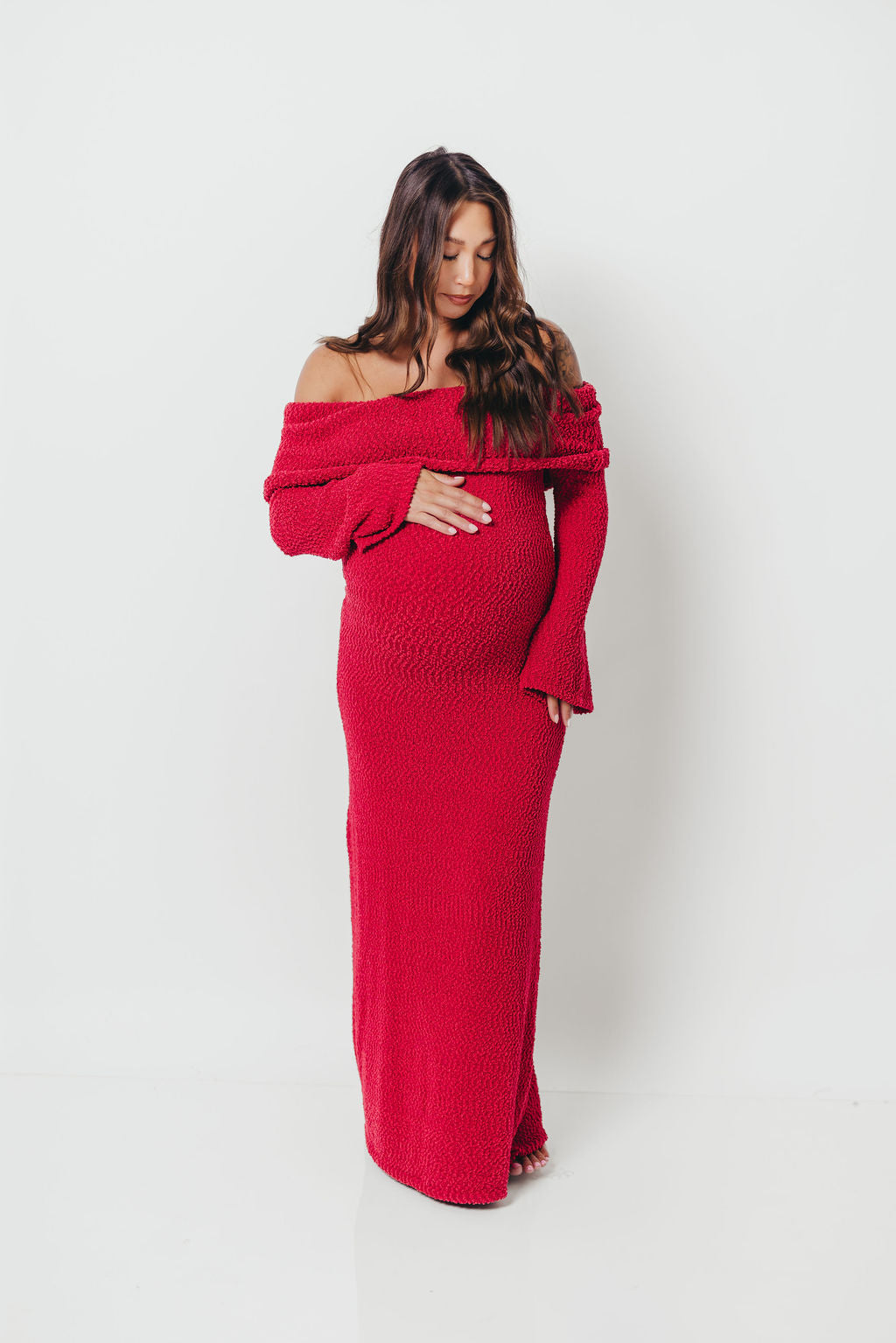 Nora Knit Maxi Dress in Muted Red - Bump Friendly *Final Sale* - Image 13