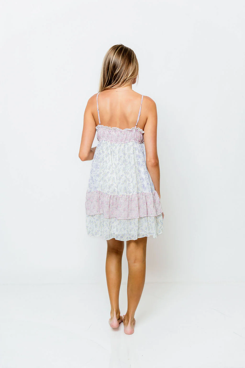 April Mini Dress in Multi Floral - Image 3