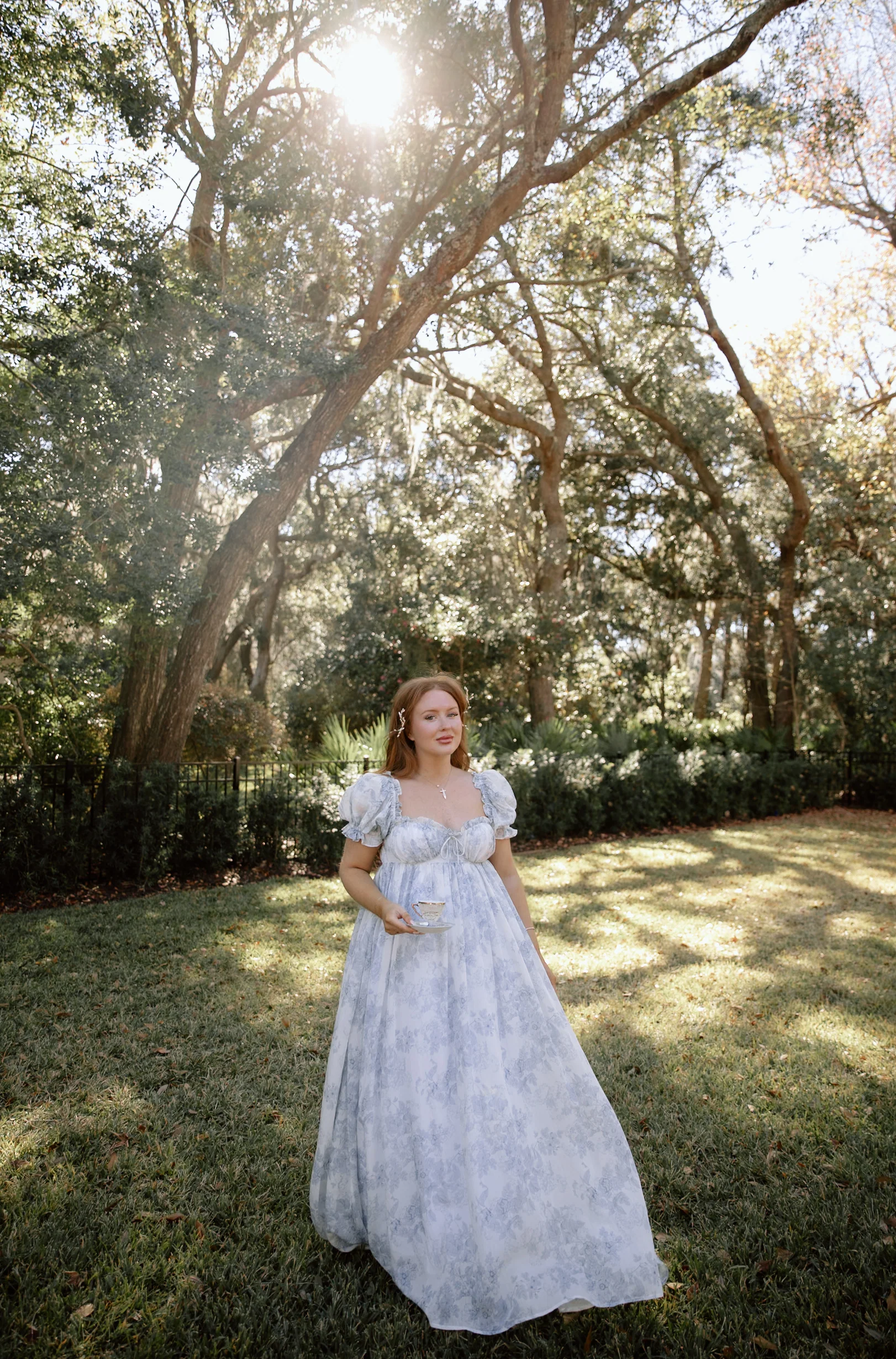 Olivia Maxi Dress in Blue Floral - Bump Friendly - Image 3