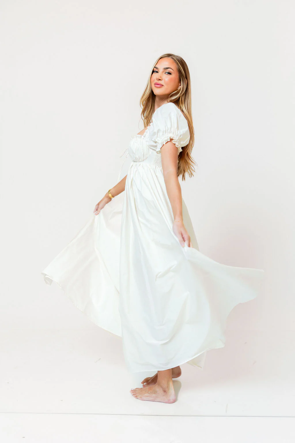 Olivia 100% Cotton Maxi Dress in Cream - Bump Friendly - Image 32