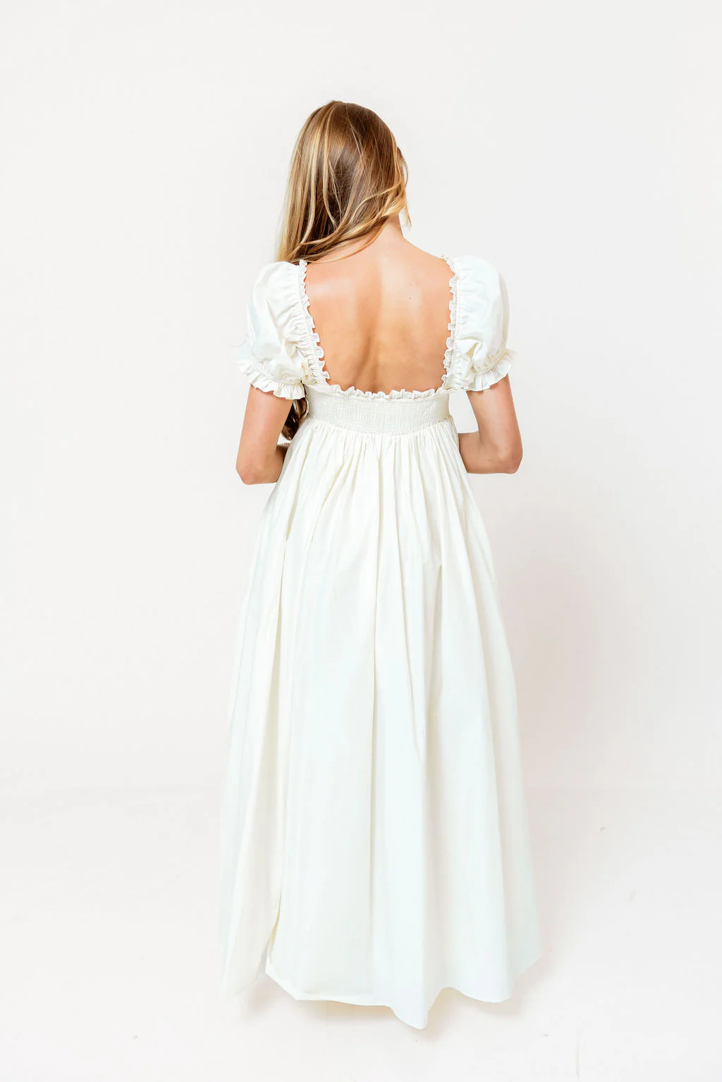 Olivia 100% Cotton Maxi Dress in Cream - Bump Friendly - Image 35