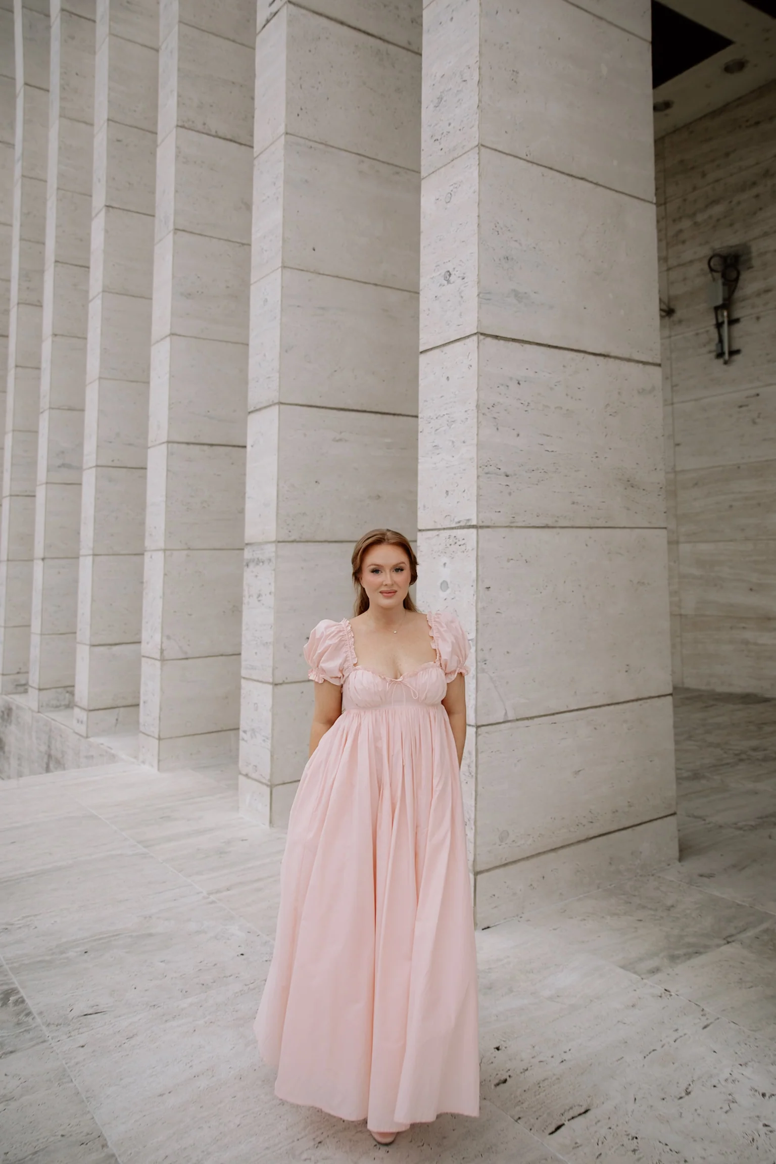 Olivia 100% Cotton Maxi Dress in Pale Pink - Bump Friendly