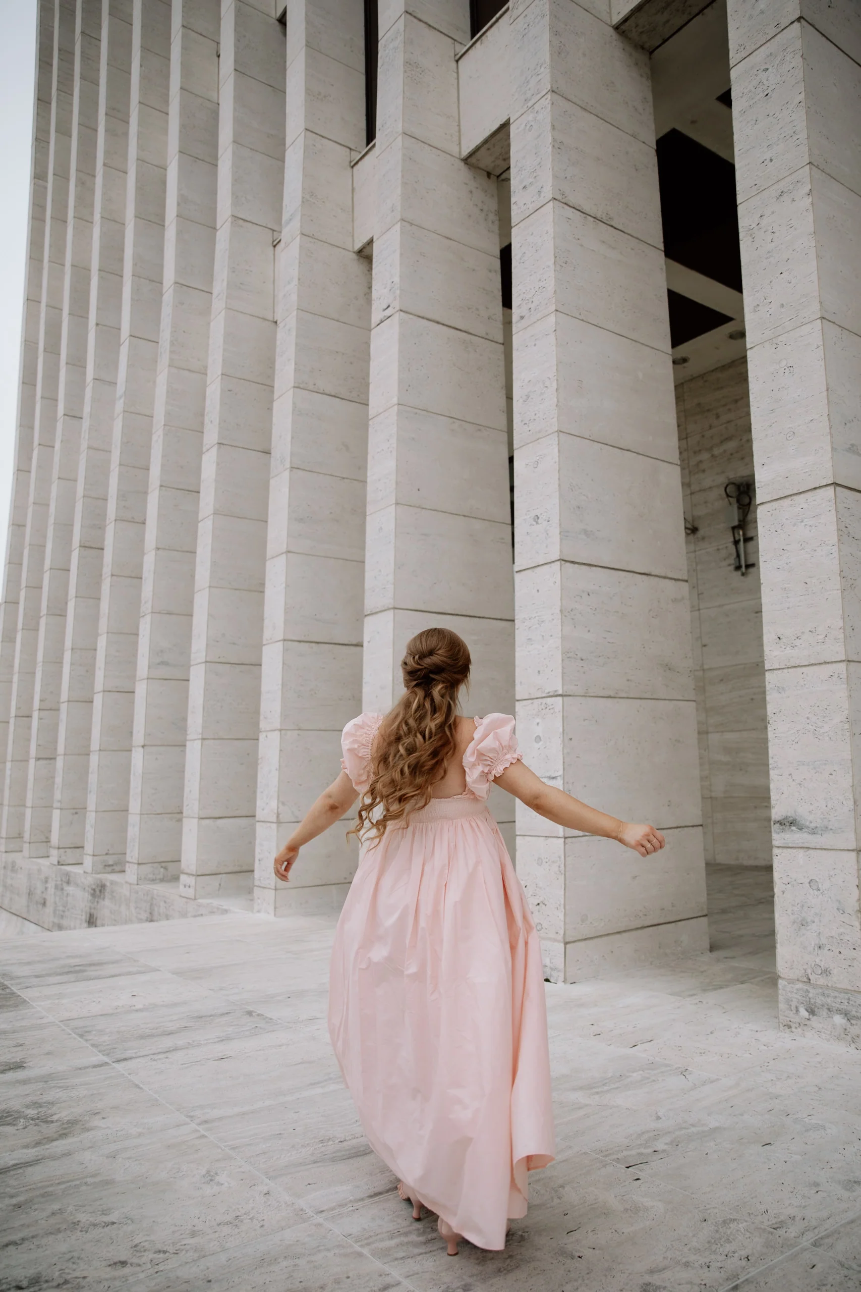 Olivia 100% Cotton Maxi Dress in Pale Pink - Bump Friendly - Image 10