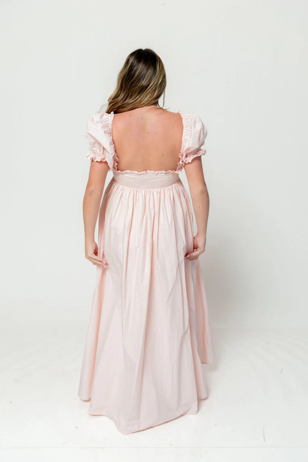 Olivia 100% Cotton Maxi Dress in Pale Pink - Bump Friendly - Image 17