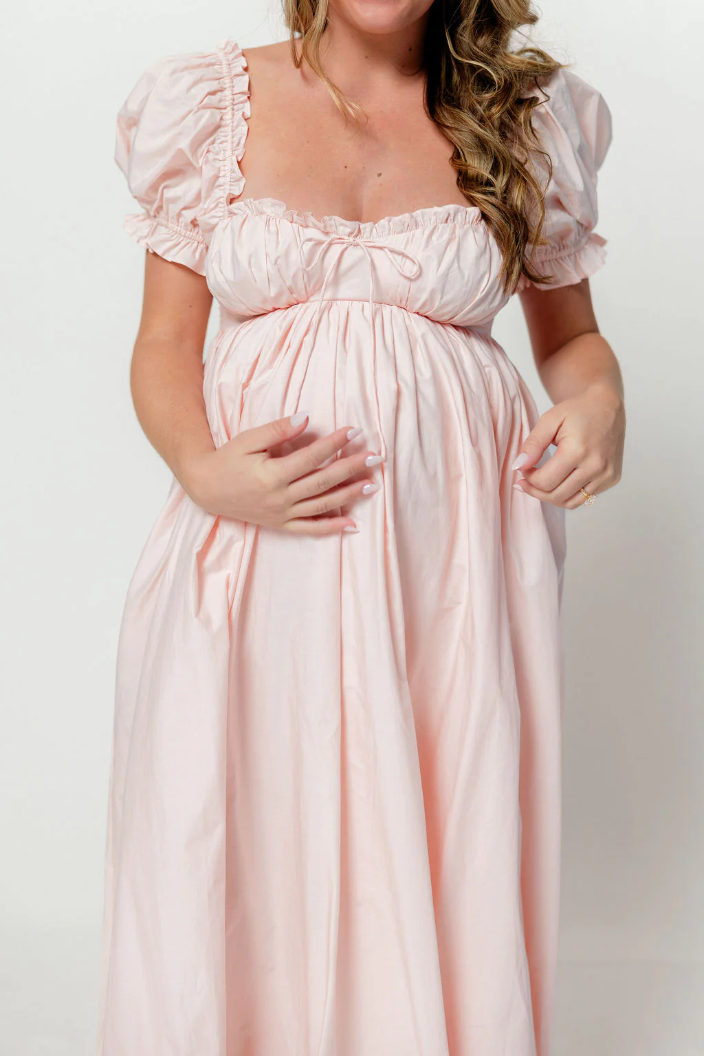 Olivia 100% Cotton Maxi Dress in Pale Pink - Bump Friendly - Image 20