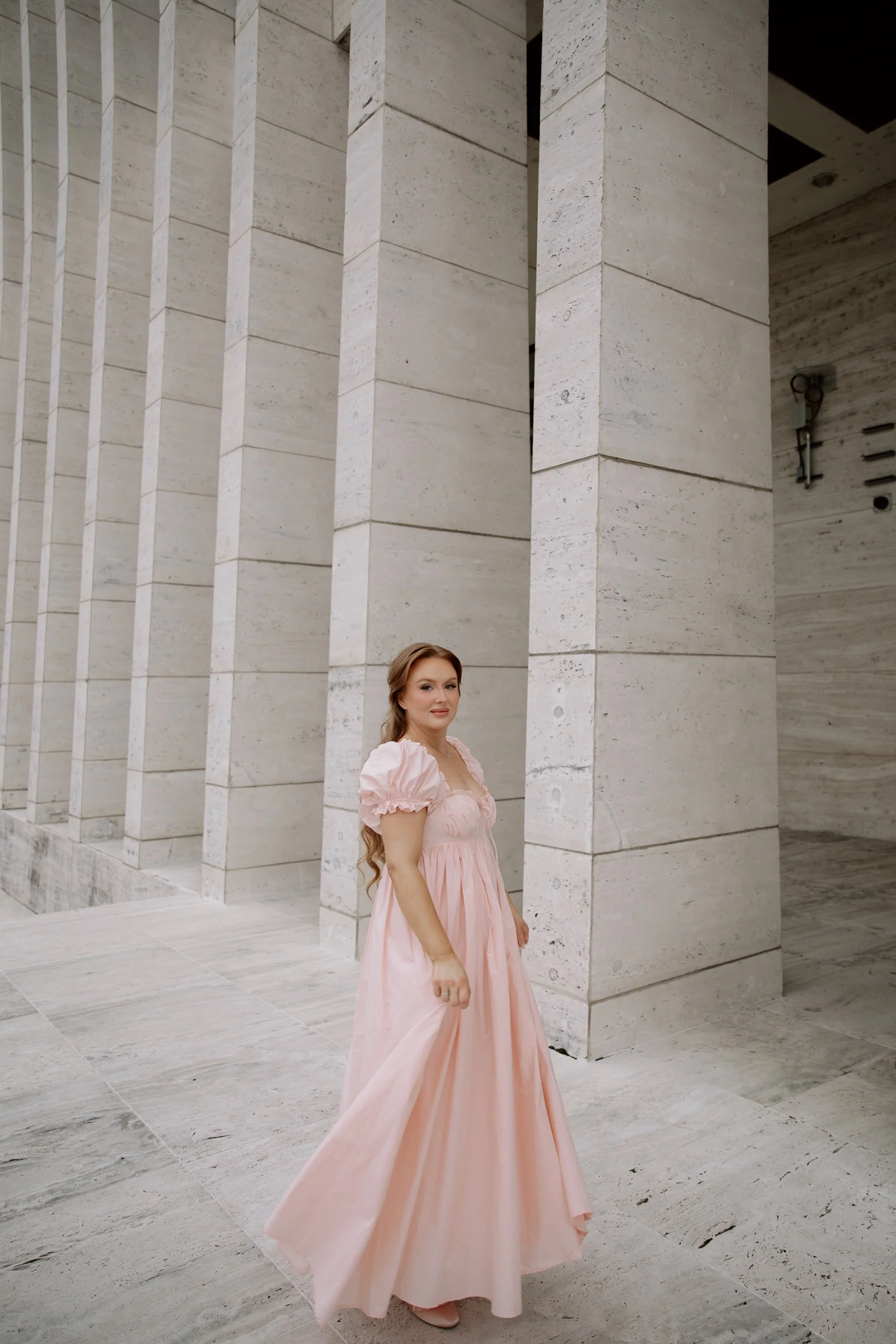 Olivia 100% Cotton Maxi Dress in Pale Pink - Bump Friendly - Image 23