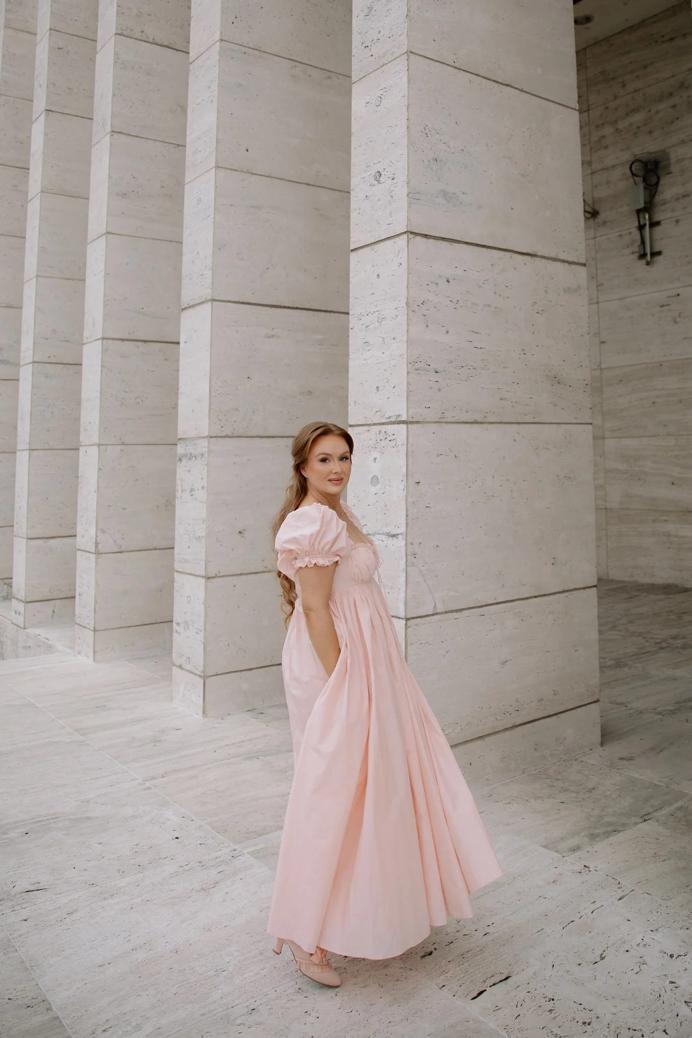 Olivia 100% Cotton Maxi Dress in Pale Pink - Bump Friendly - Image 24