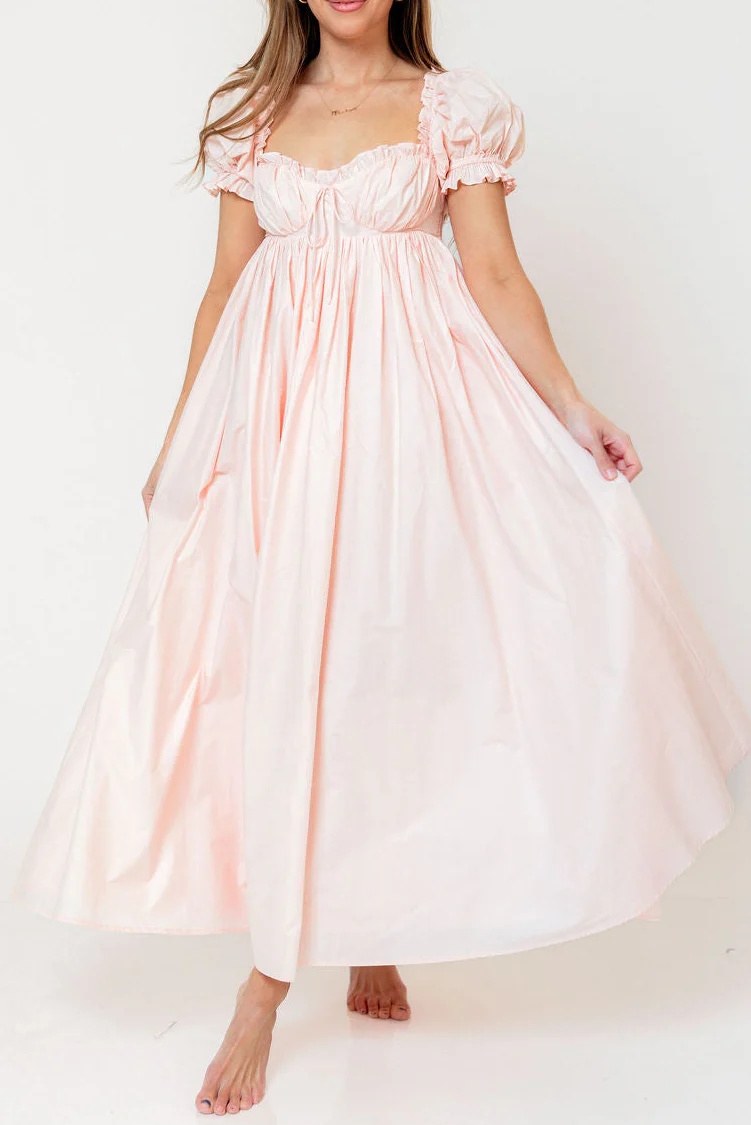 Olivia 100% Cotton Maxi Dress in Pale Pink - Bump Friendly - Image 25