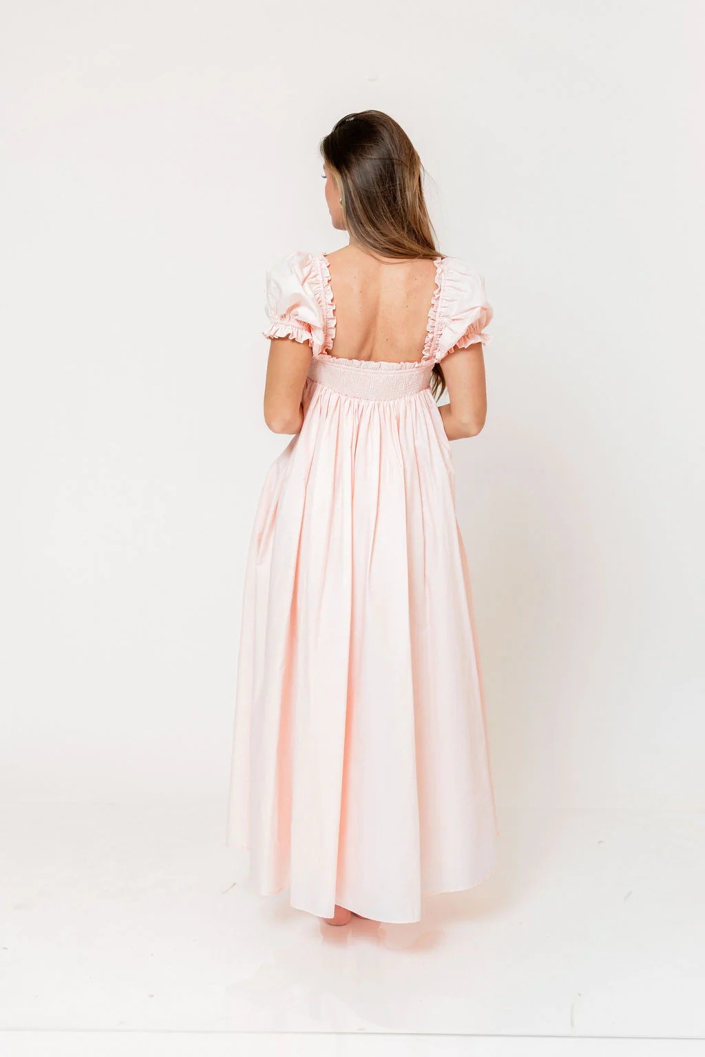 Olivia 100% Cotton Maxi Dress in Pale Pink - Bump Friendly - Image 27