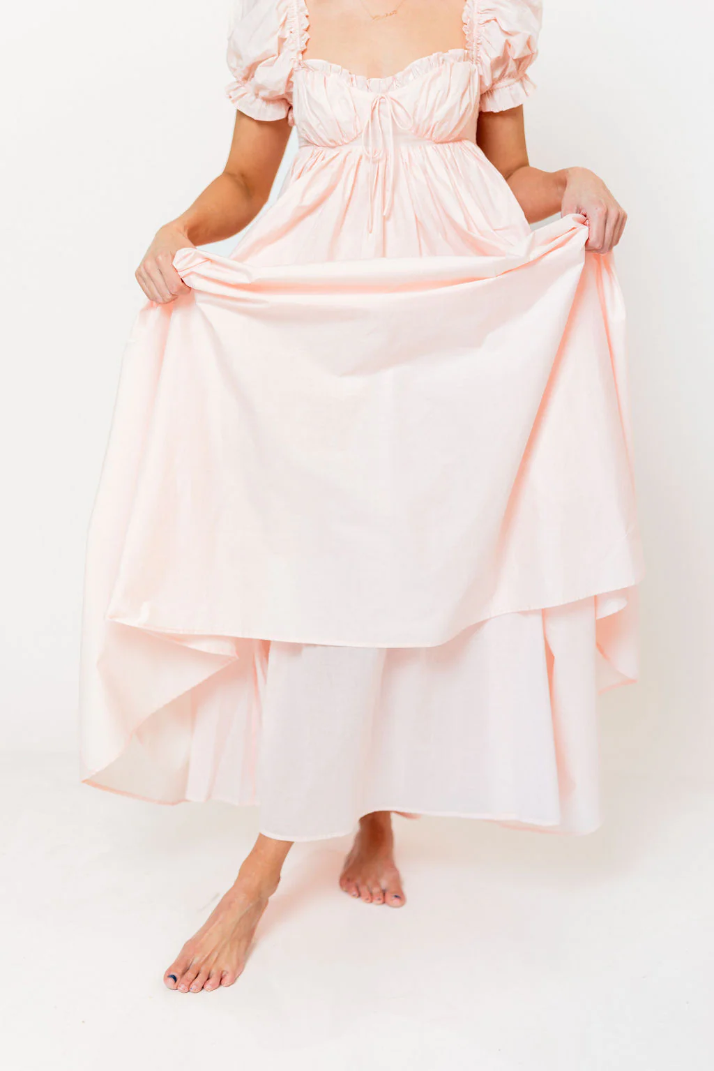 Olivia 100% Cotton Maxi Dress in Pale Pink - Bump Friendly - Image 29