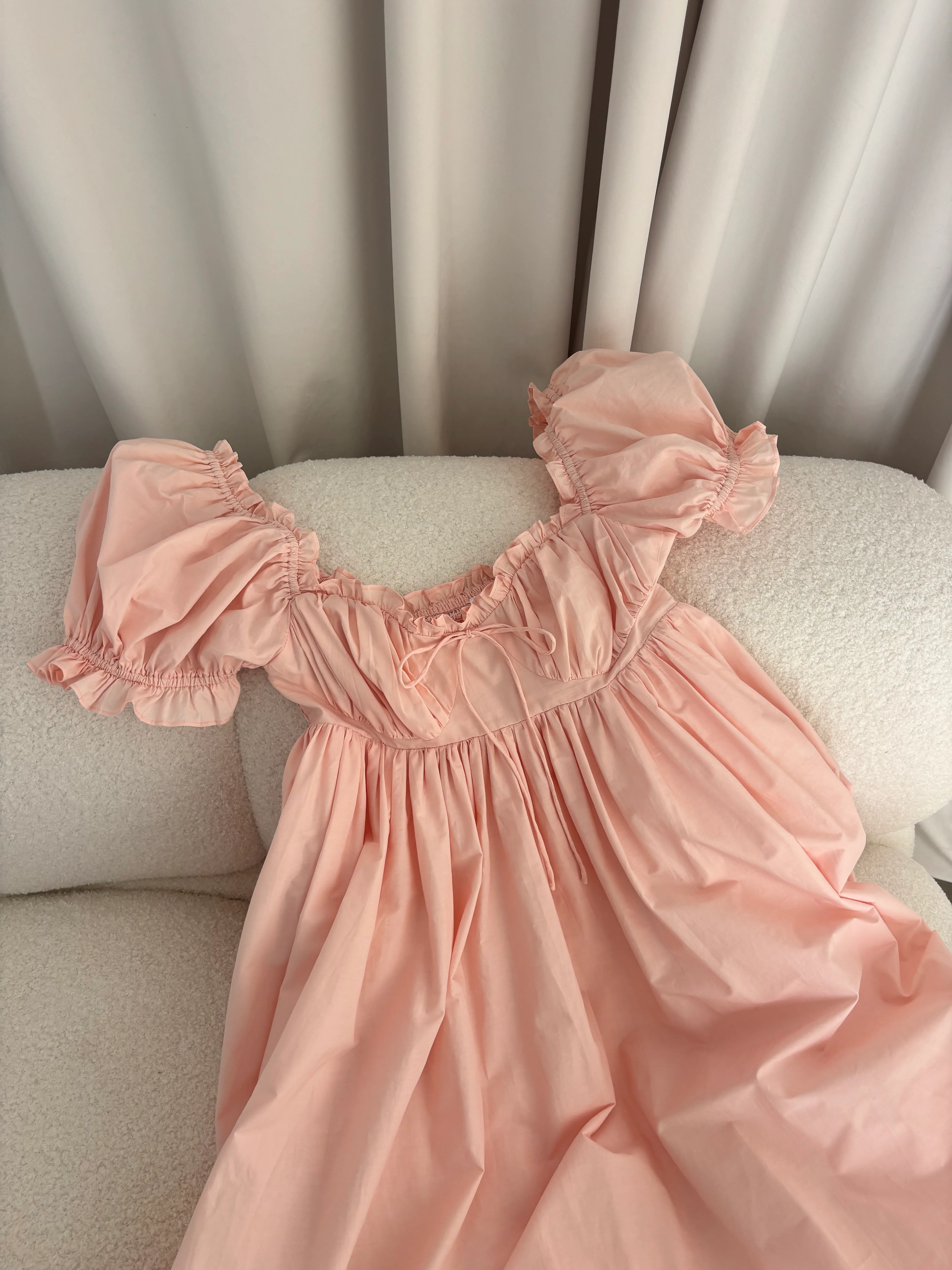 Olivia 100% Cotton Maxi Dress in Pale Pink - Bump Friendly - Image 3