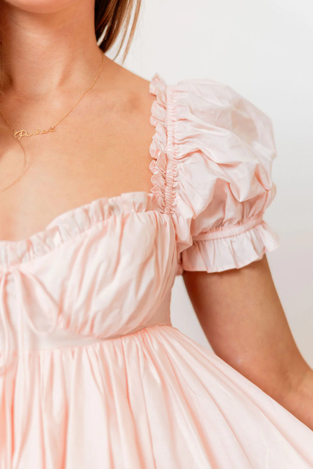 Olivia 100% Cotton Maxi Dress in Pale Pink - Bump Friendly - Image 5