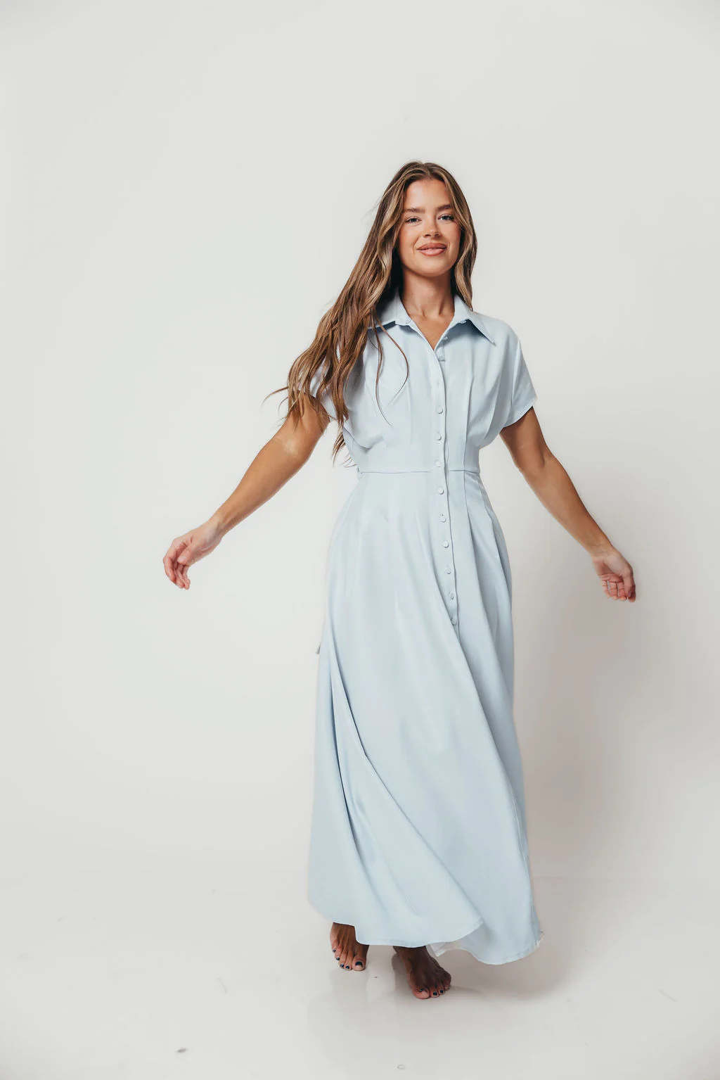 Parker Maxi Dress in Blue - Image 12
