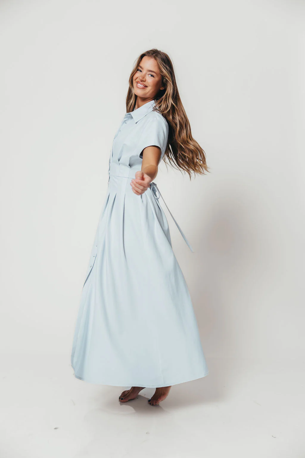 Parker Maxi Dress in Blue - Image 13