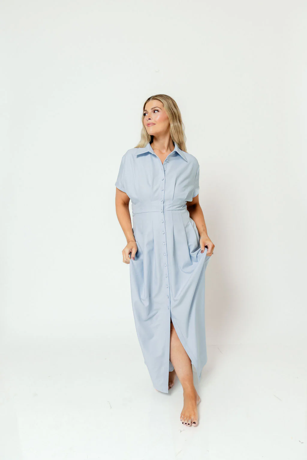 Parker Maxi Dress in Blue - Image 14