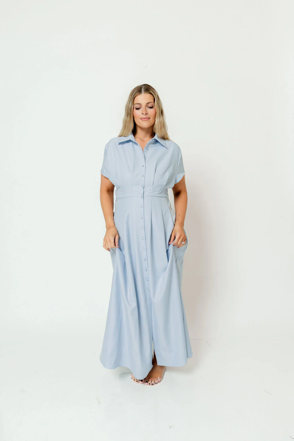 Parker Maxi Dress in Blue - Image 15