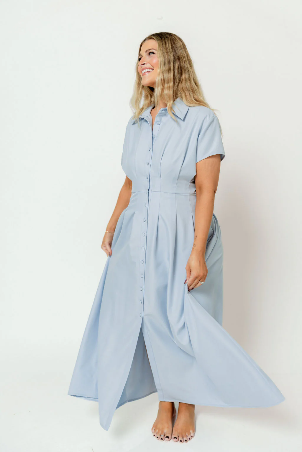 Parker Maxi Dress in Blue - Image 19