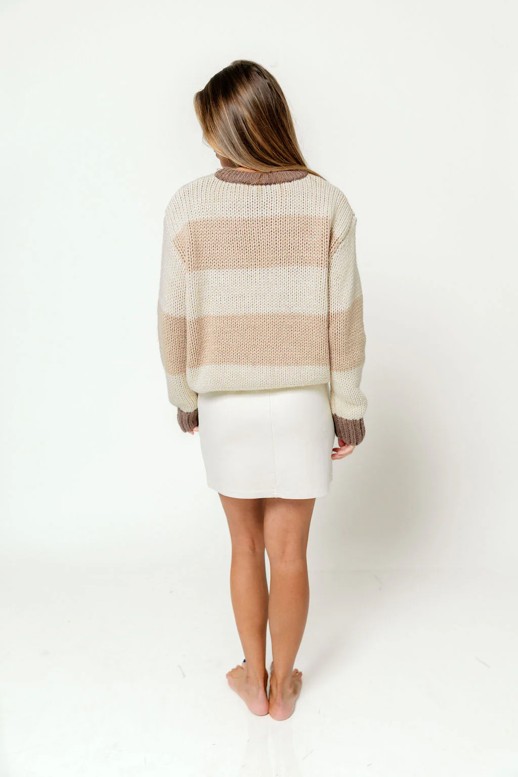 Petey Wide Stripe Sweater in Brown/Tan *Final Sale* - Image 7