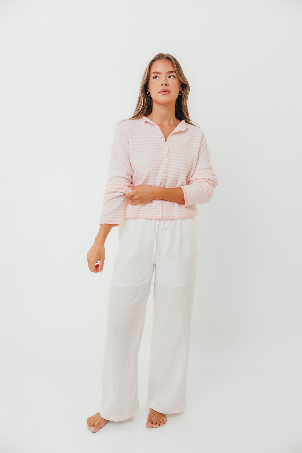 Piper Mini Stripes Cardigan in Pink - Image 6