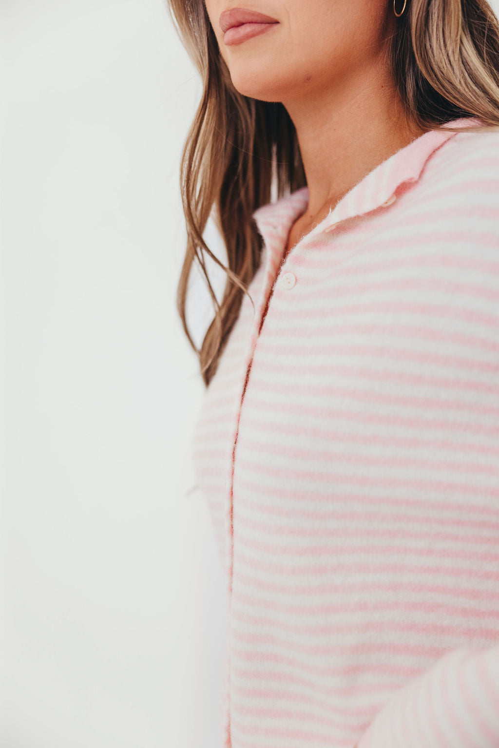 Piper Mini Stripes Cardigan in Pink - Image 8