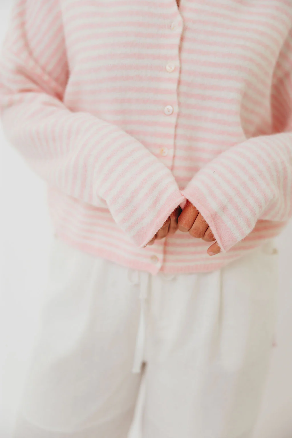 Piper Mini Stripes Cardigan in Pink - Image 9