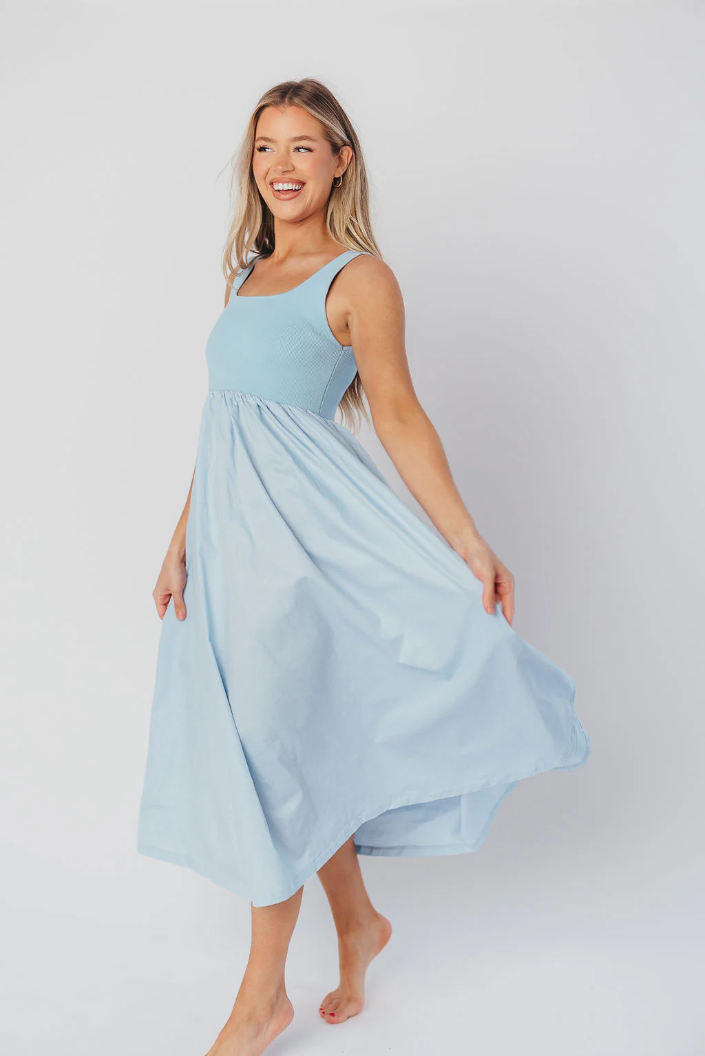Addie Tank Midi Dress in Blue - Image 4