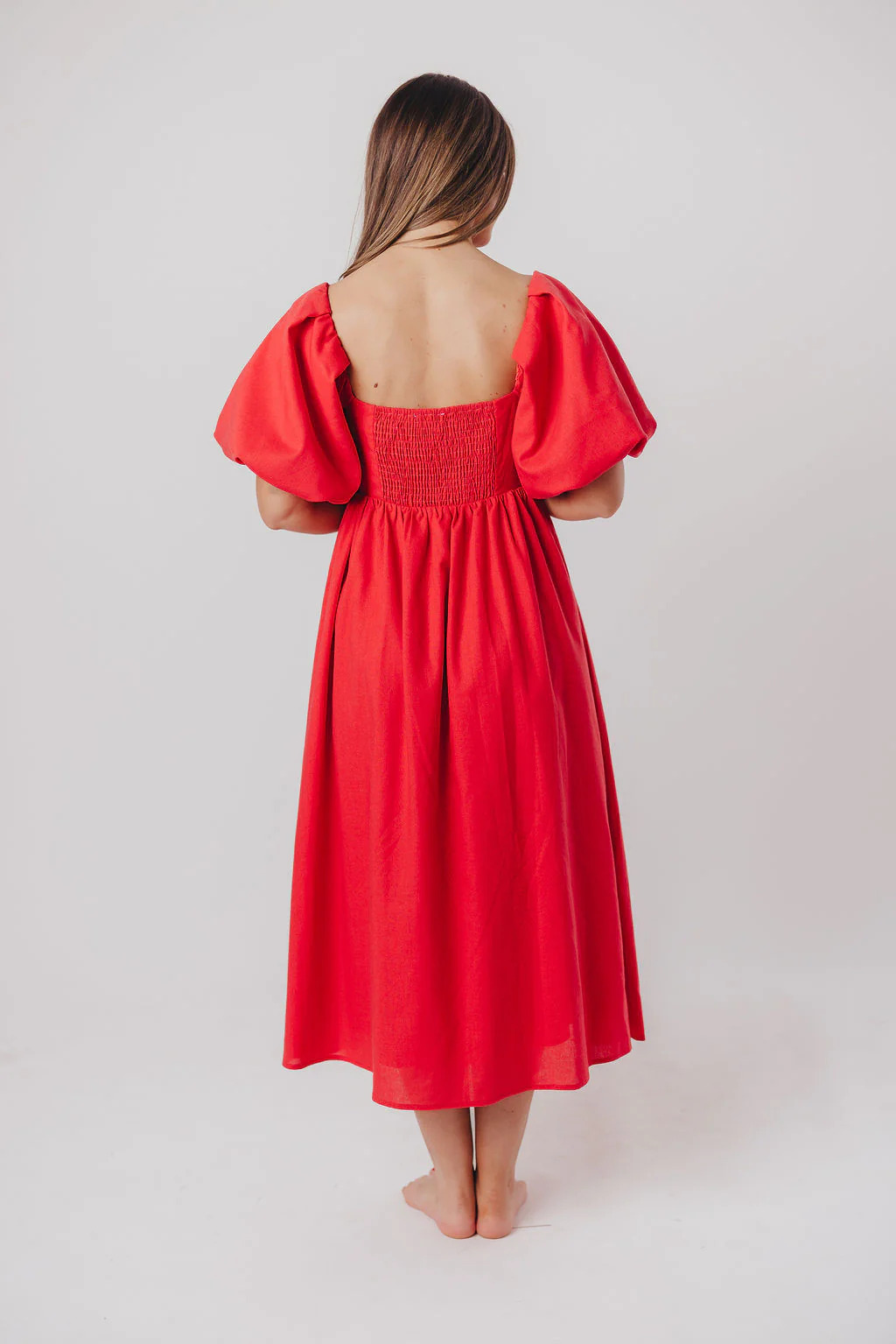Hamilton Midi Dress in Red - Bump Friendly (S-XL) - Image 23