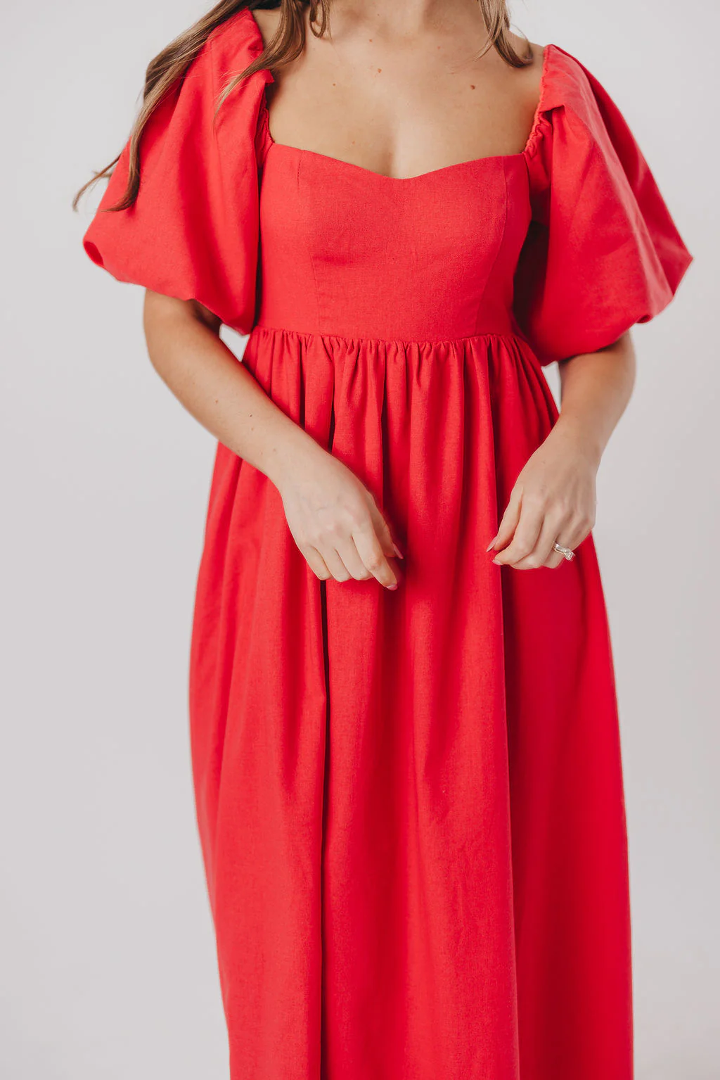Hamilton Midi Dress in Red - Bump Friendly (S-XL) - Image 25