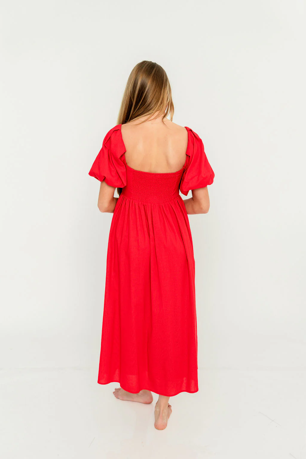 Hamilton Midi Dress in Red - Bump Friendly (S-XL) - Image 41