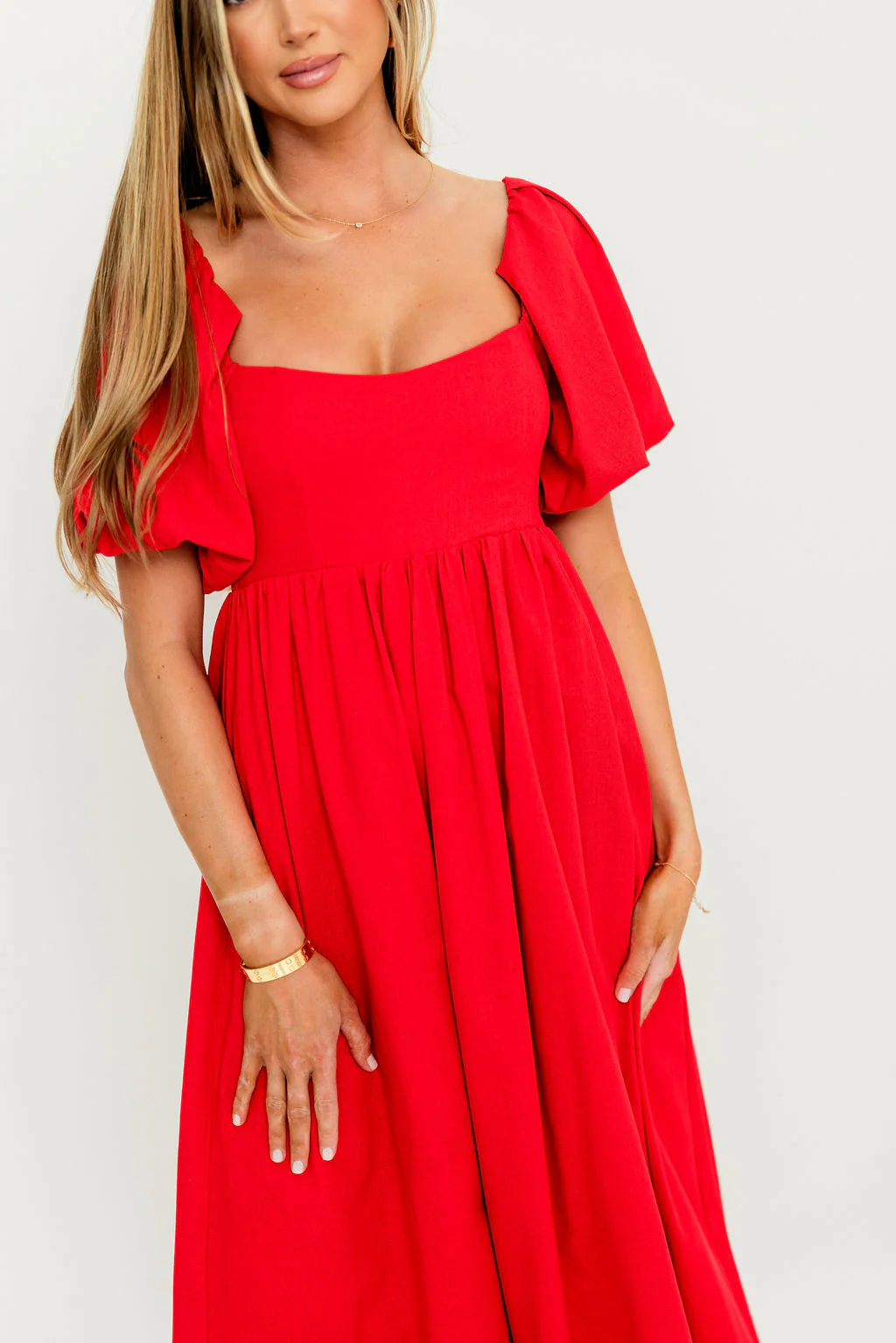 Hamilton Midi Dress in Red - Bump Friendly (S-XL) - Image 42