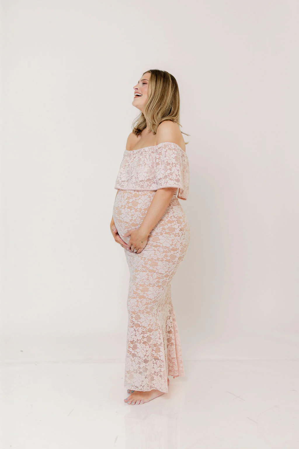 Reverie Lace Maxi Dress in Pale Pink - Image 11