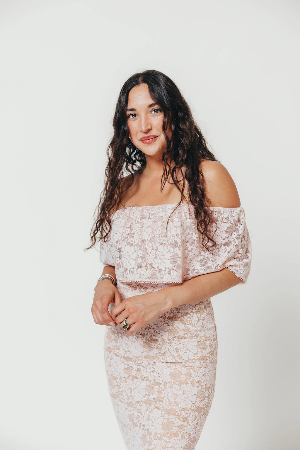 Reverie Lace Maxi Dress in Pale Pink - Image 5
